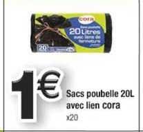sacs poubelle 20 l avec lien cora