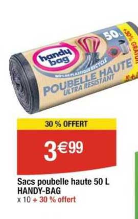 sacs poubelle haute 50 l handy-bag