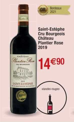 saint-estèphe cru bourgeois château plantier rose 2019