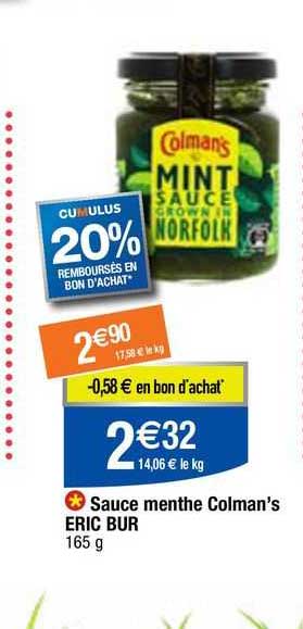 sauce menthe colman's eric bur
