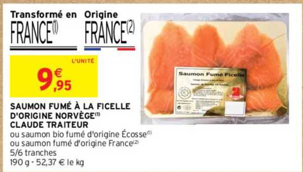 saumon fumé à la ficelle d'origine norvège claude traiteur