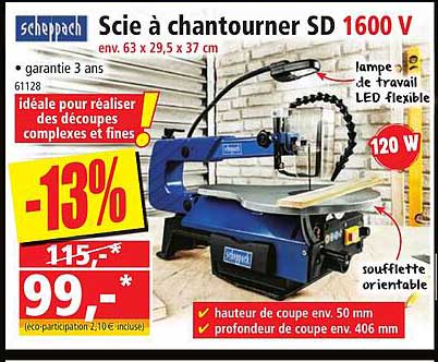 scheppach scie à chantourner sd 1600 v