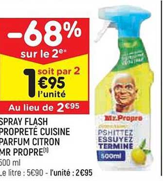 spray flash propreté cuisine parfum citron mr propre