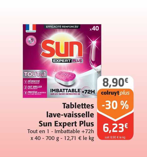 tablettes lave-vaisselle sun expert plus