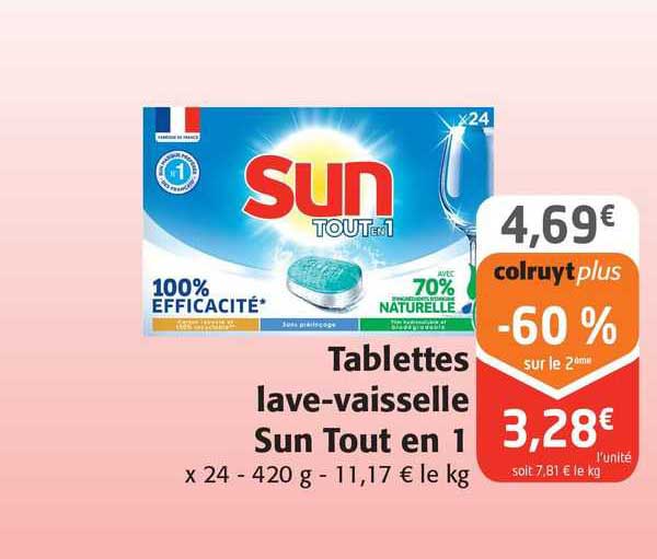 tablettes lave-vaisselle sun tout en 1