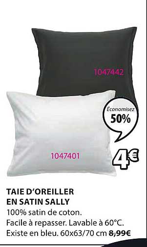 taie d'oreiller en satin sally