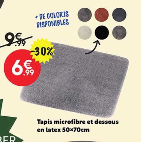 tapis microfibre et dessous en latex 50x70cm
