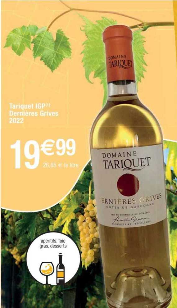 tariquet igp dernières grives 2022