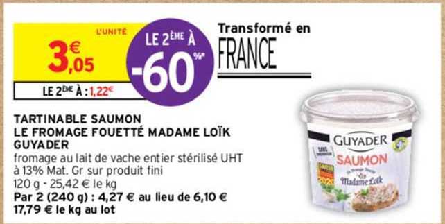 tartinable saumon le fromage fouetté madame loïk guyader