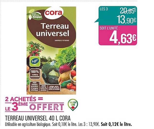 Terreau Universel 40 L Cora