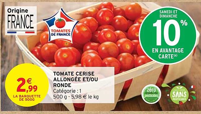 tomate cerise allongée et/ou ronde