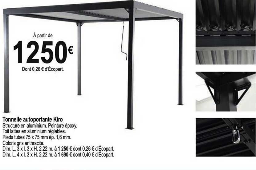 tonnelle autoportante kiro