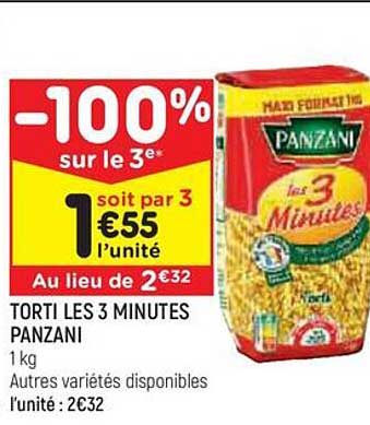 torti les 3 minutes panzani