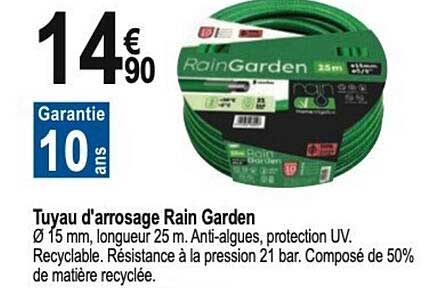 tuyau d'arrosage rain garden