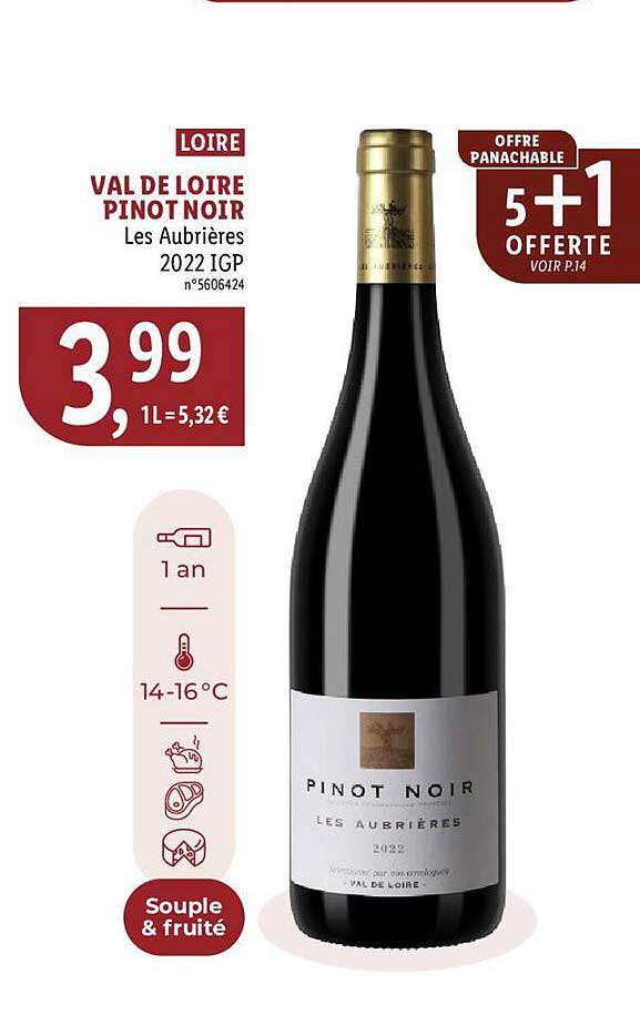 val de loire pinot noir les aubrières 2022 igp