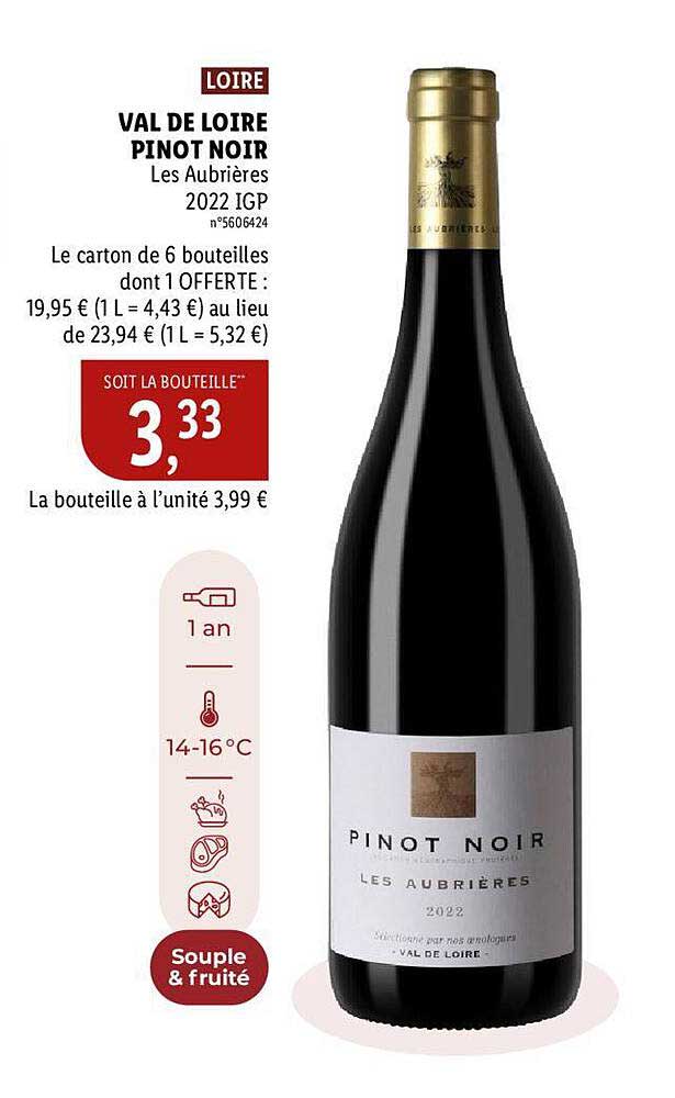 val de loire pinot noir les aubrières 2022 igp