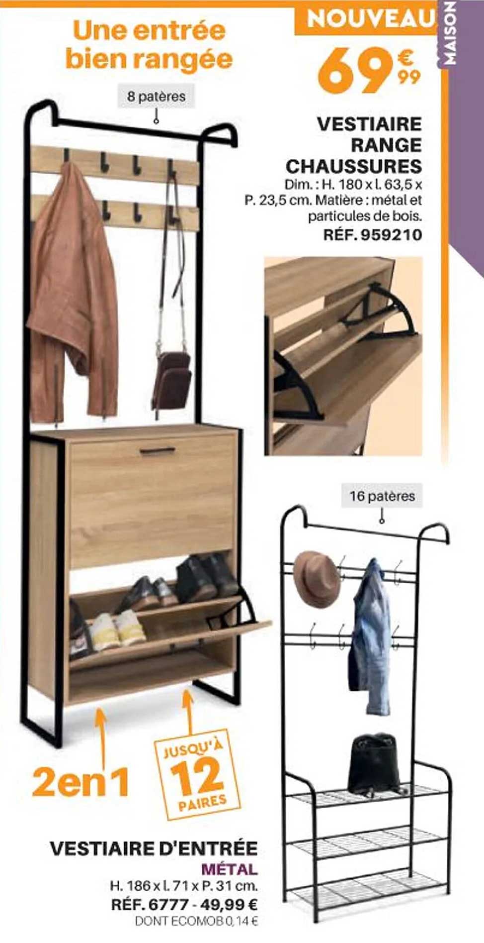 vestiaire range chaussures, vestiaire d'entrée