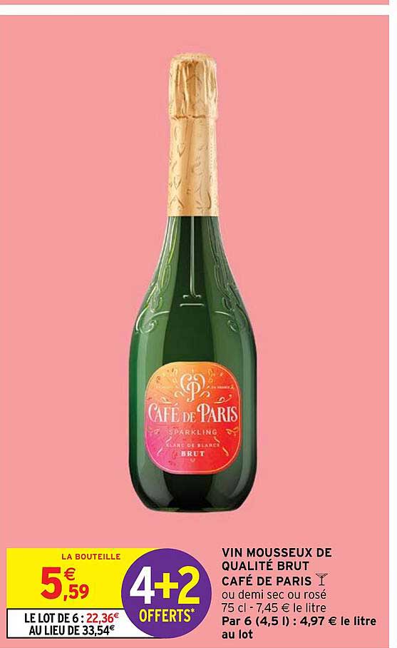 Vin Mousseux De Qualité Brut Café De Paris