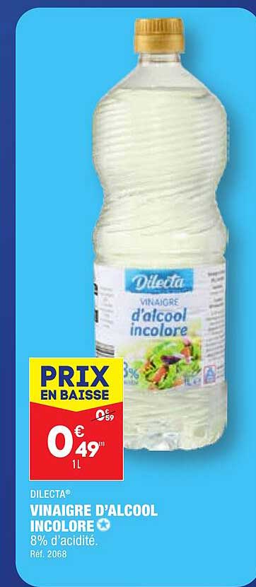 vinaigre d'alcool incolore dilecta