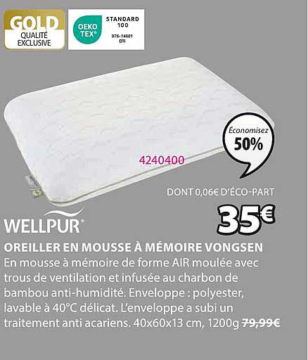 wellpur oreille en mousse à mémoire vongsen