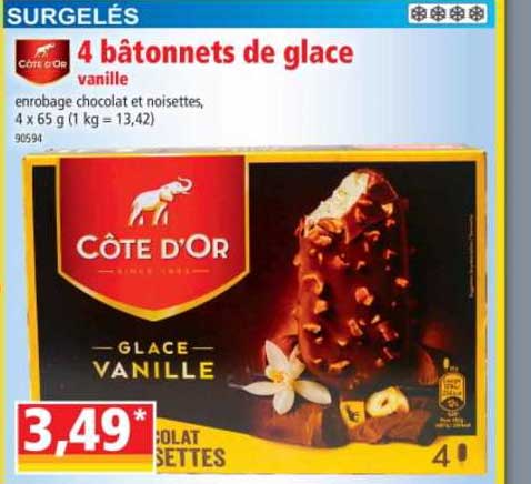4 Bâtonnets De Glace Côte D'or