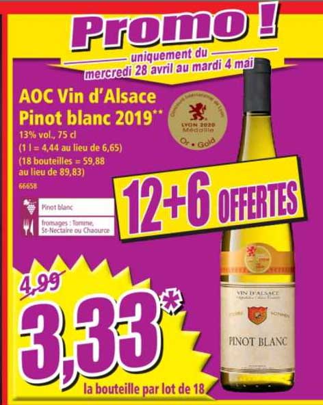 aoc vin d'alsace pinot blanc 2019