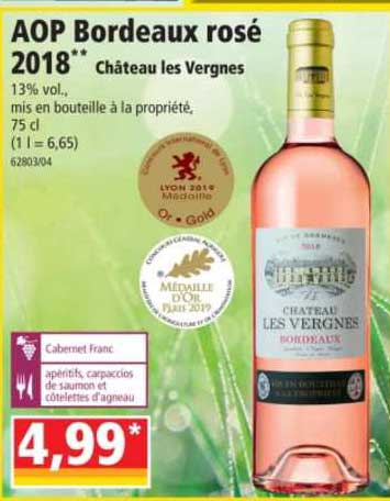 Aop Bordeaux Rosé 2018 Château Les Vergnes