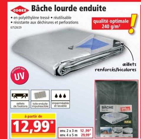 bâche lourde enduite cogex
