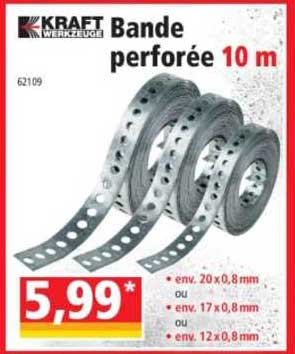 bande perforée kraft werkzeuge 10 m