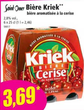 bière kriek bière aromatisée à la cerise saint -omer