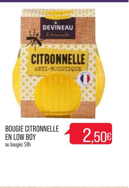 bougie citronnelle en low boy