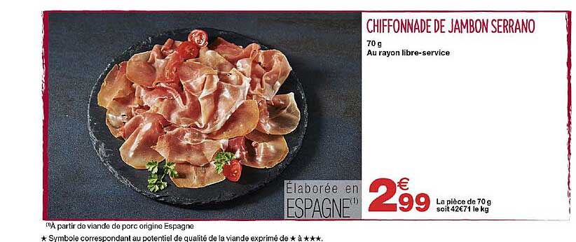 Chiffonnade De Jambon Serrano