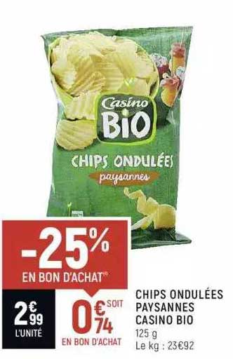 chips ondulées paysannes casino bio