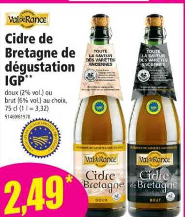 Cidre De Bretagne De Dégustatio Igp Val De Rance
