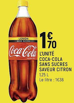 coca-cola sans sucres saveur citron
