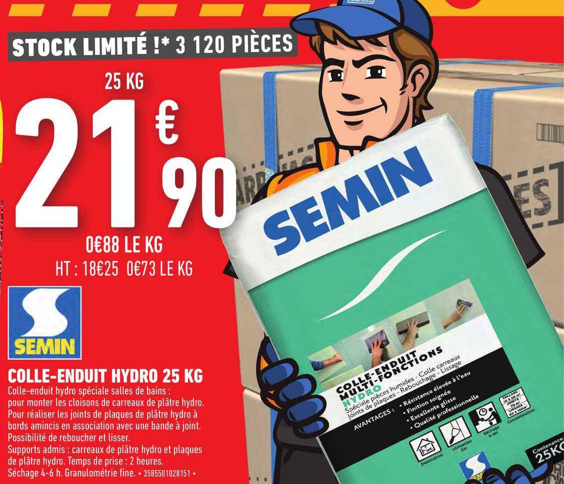 colle-enduit hydro 25 kg semin