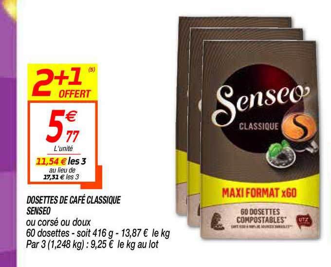 Dosettes De Café Classique Senseo