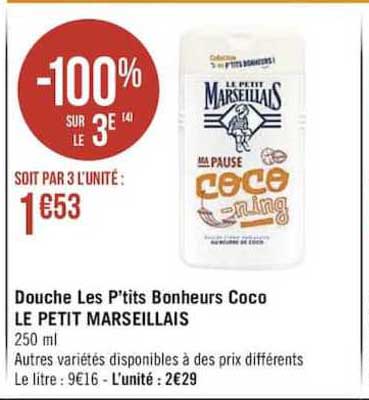 douche les p'tits bonheurs coco le petit marseillais