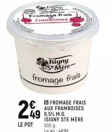 fromage frais aux framboises 6,5% m.g. isigny ste mère