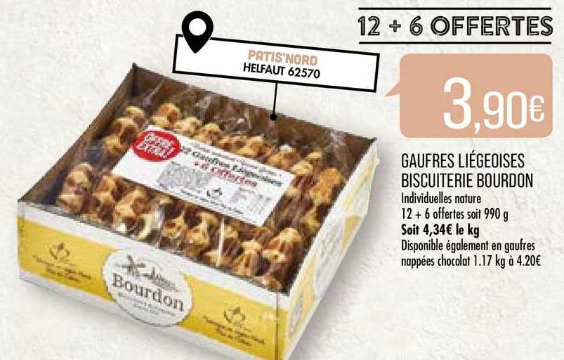 Gaufres Liégeoises Biscuiterie Bourdon