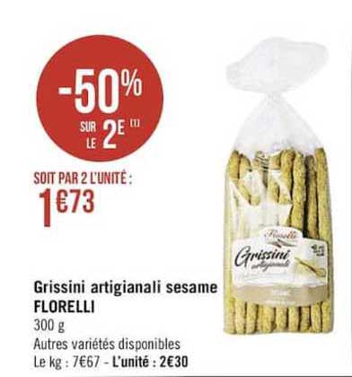 grissini artigianali sesame florelli