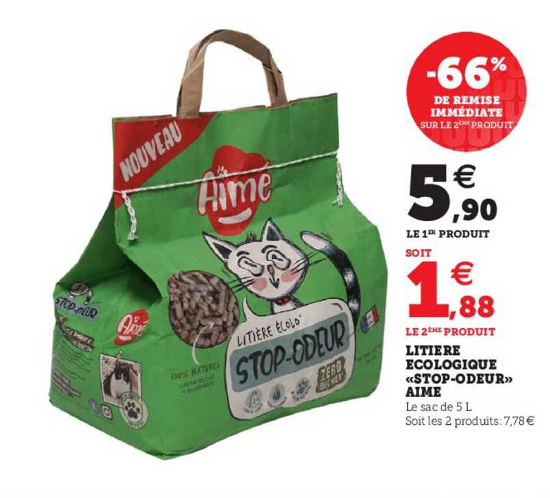 Litière écologique «stop-odeur» Aimé