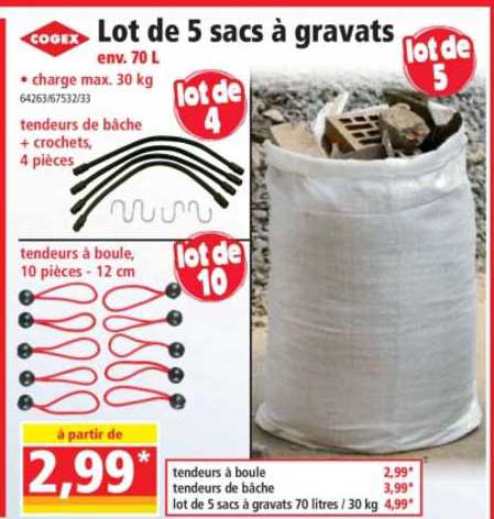lot de 5 sacs à gravats cogex