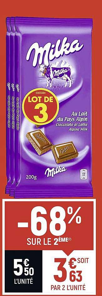 Milka Au Lait Du Pays Alpin
