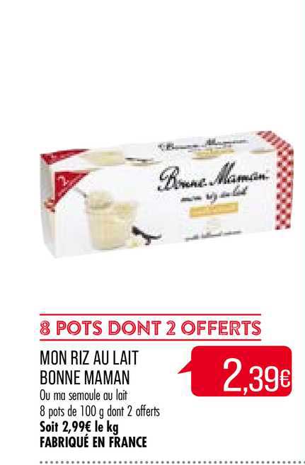 mon riz au lait bonne maman