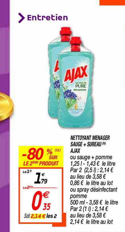 nettoyant ménager sauge + sureau ajax