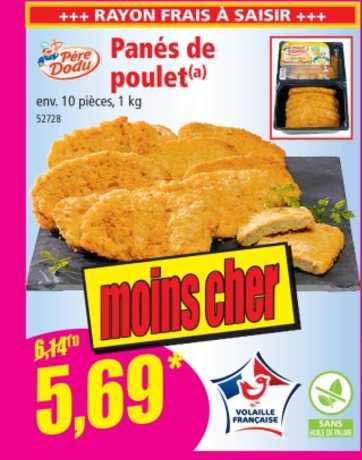 panés de poulet père dodu