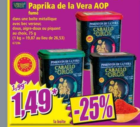paprika de la vera aop caballo oros