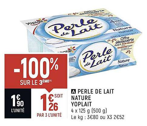 Perle De Lait Nature Yoplait