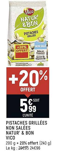 pistaches grillées non salées natur' & bon vico